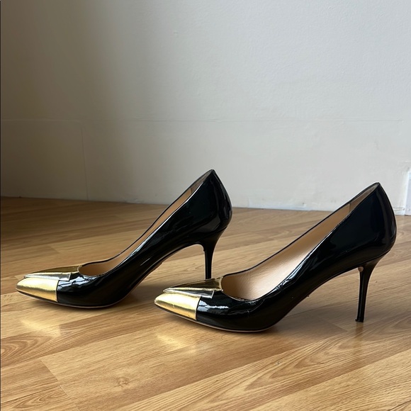 Patent Black and Gold Pumps | Charlotte Olympia | Elegant Glamour - Picture 5 of 7